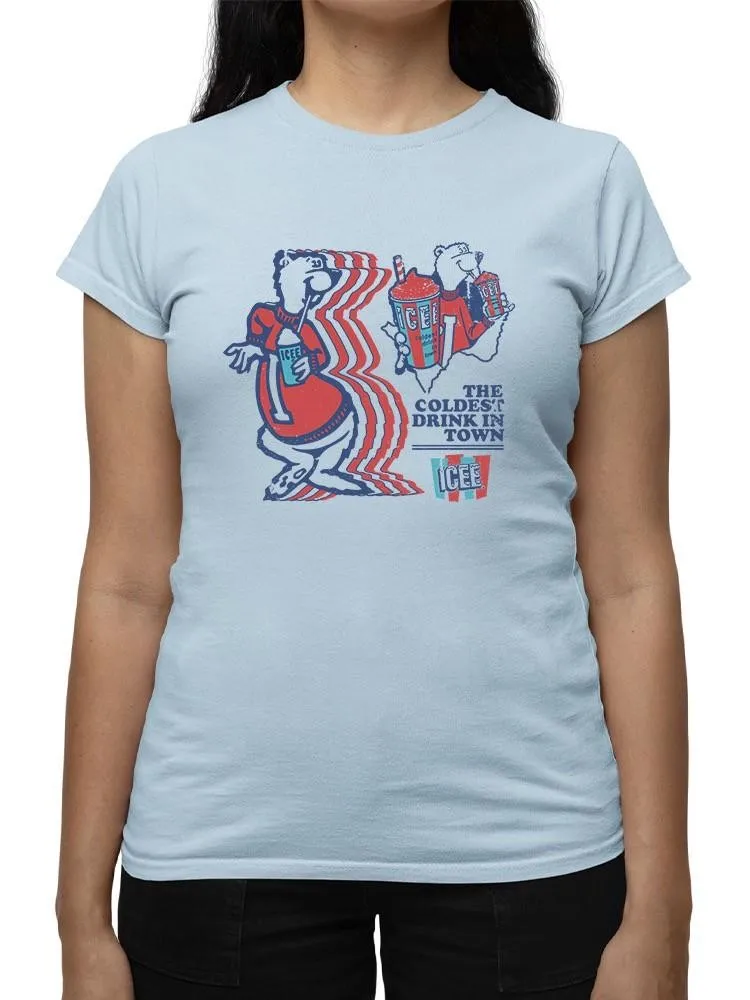 Camiseta de mujer con gráfico de bebida más fría con licencia oficial ICEE Retro Vibes