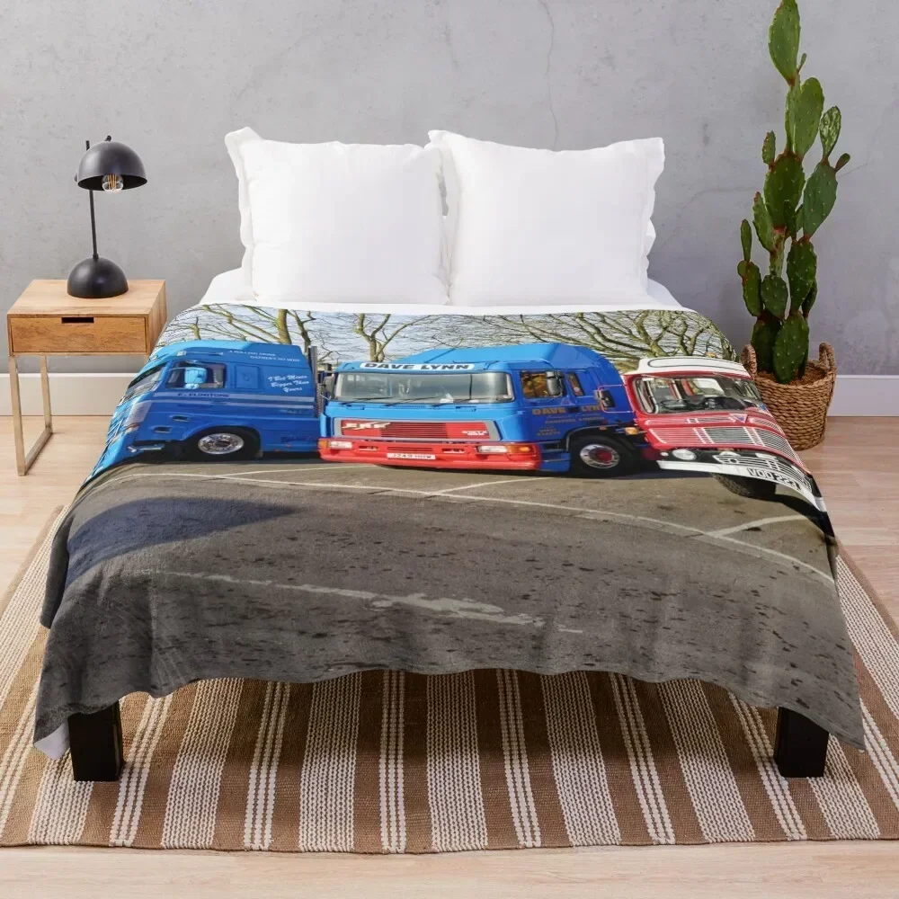 

Classic Commercial Lorries Throw Blanket Reusable Durable Soft Blanket for All Seasons