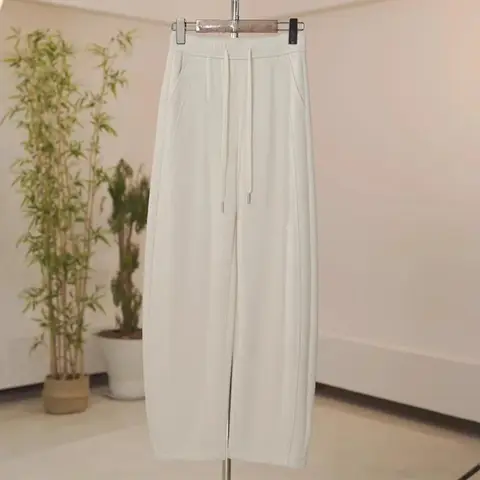 ग्रे कैज़ुअल पैंट महिलाओं के लिए 2025 वसंत नया फैशन ढीला सीधा चौड़ा पैर केला स्वेटपैंट आरामदायक फिट ट्राउज़र 8 best sales ग्रे पैंट - №3