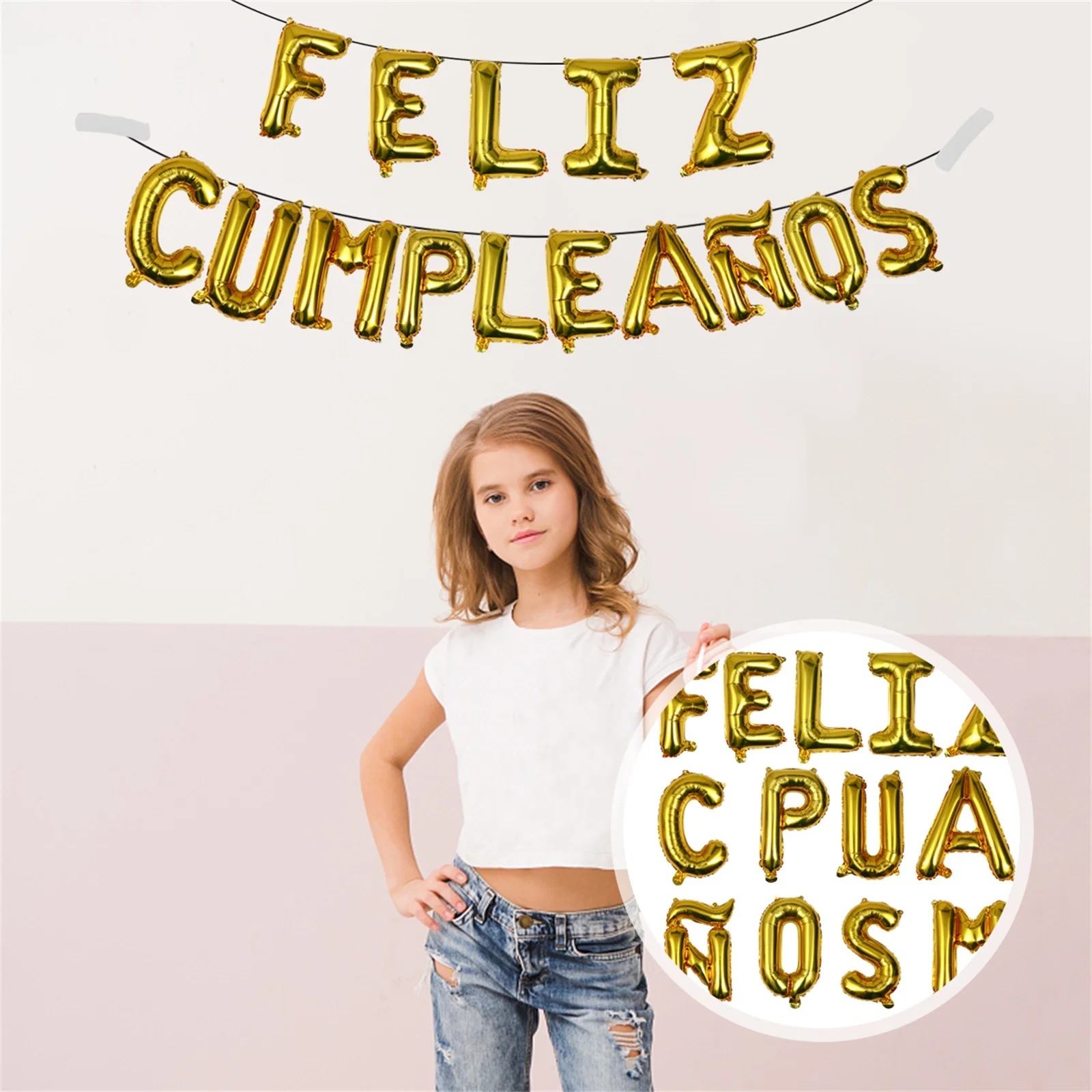 

1 Set Birthday Balloon Set Spanish Design Supplies For Kids Birthday Party Backdrop Decorative Balloons Aluminium Film Balloons