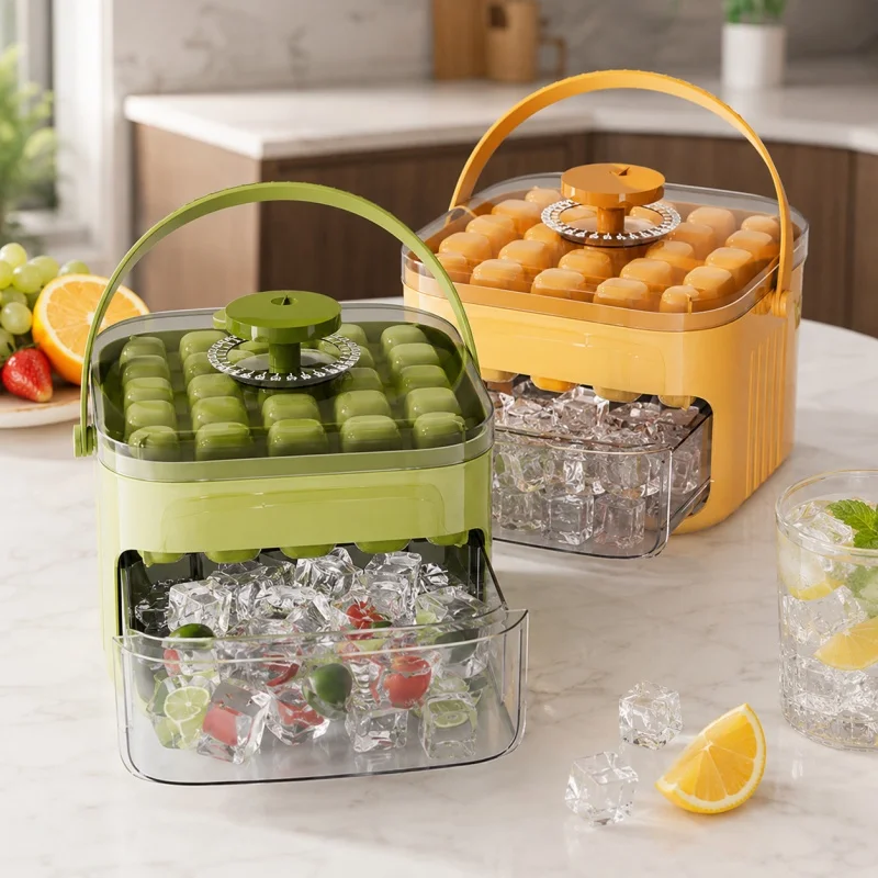 50 Grids Ice Mold Ice Tray Double-layer Cube Tray Reusable Food-grade Cube Molds for Ice Cube Manufacturers