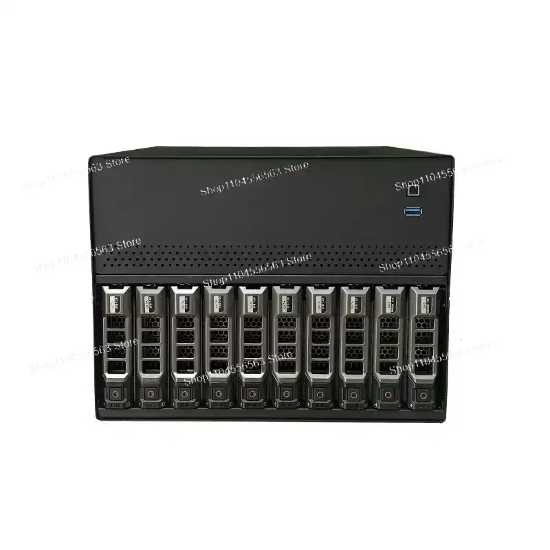 MATX NAS Case with 10+2 Disk Positions - 1U PCI-E Power Supply for DIY Network Storage 0.8mm