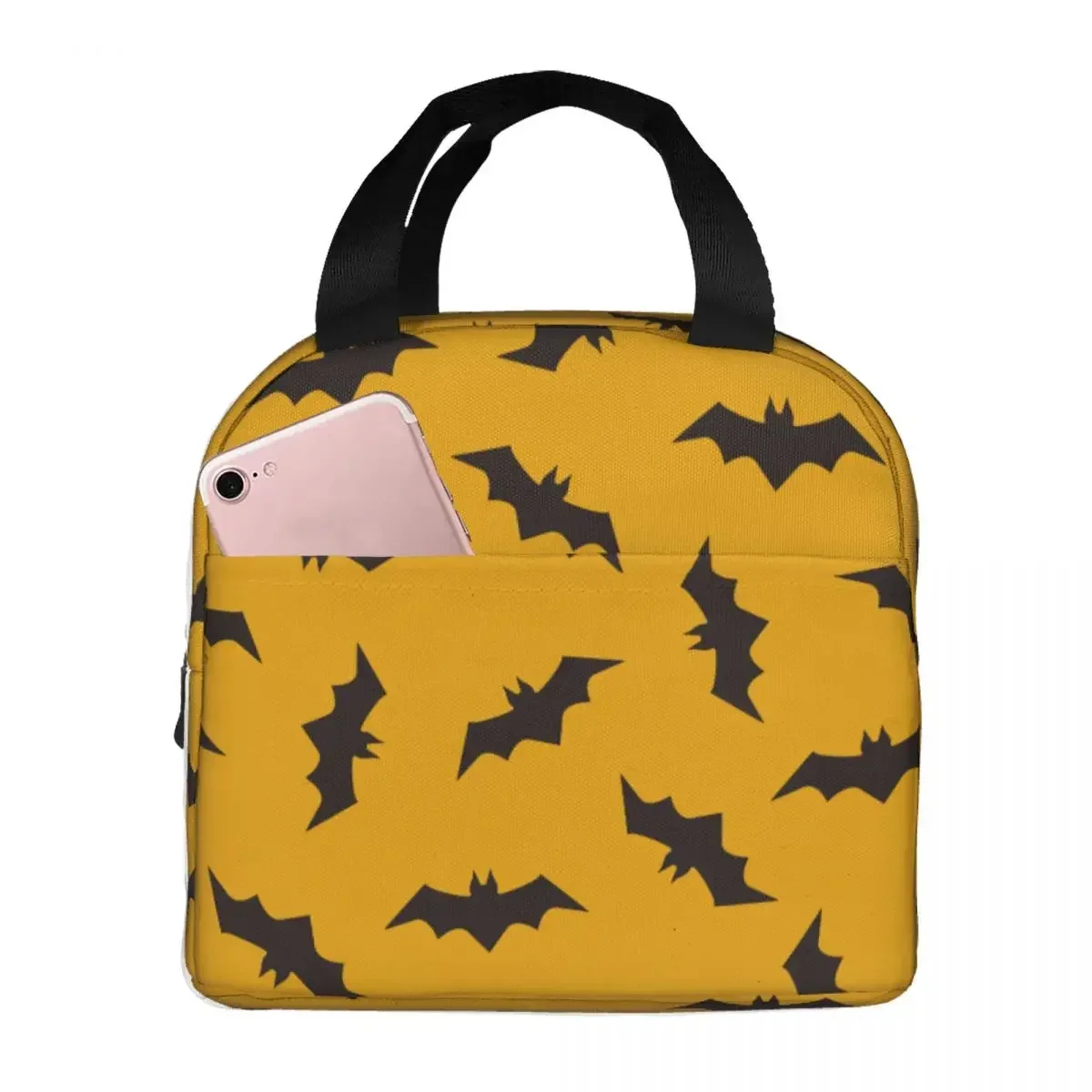 Lunch Bag for Women Kids Halloween Bats Thermal Cooler Bag Waterproof School Oxford Lunch Box Bento Pouch