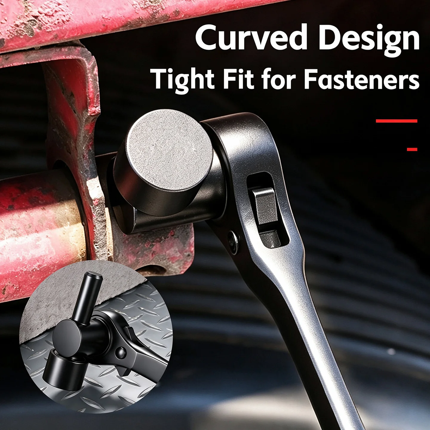 Heavy Duty Magnetic Ratchet Wrench Tapered Tail Strap Tensioner Bar 360 Degree Rotating Truck Cargo Rope Tightener Lever Tool