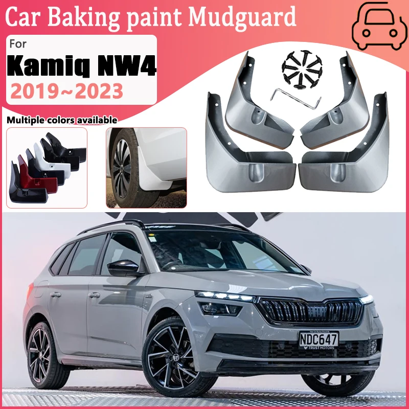Błotniki samochodowe do Skoda Kamiq NW4 2019 ~ 2023 Błotnik przedniego koła Farba do pieczenia Chlapacze Błotniki Chlapacze Akcesoria