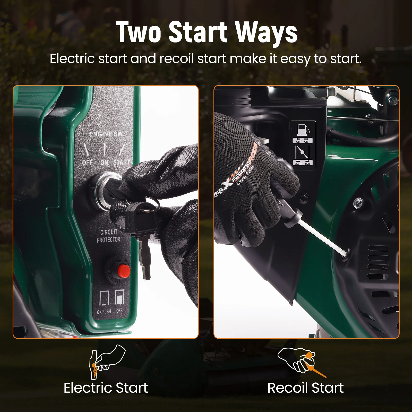 420cc OHV 4ストローク電動スタートエンジンモーター - Log Splitter Electric のレビューと価格