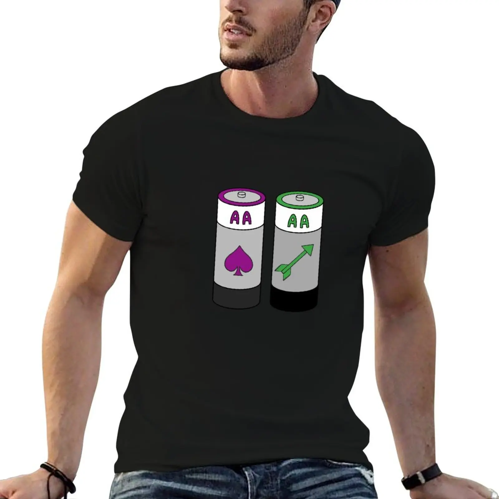 AA Battery (Asexual and Aromantic) T-Shirt cute clothes anime stuff men clothes