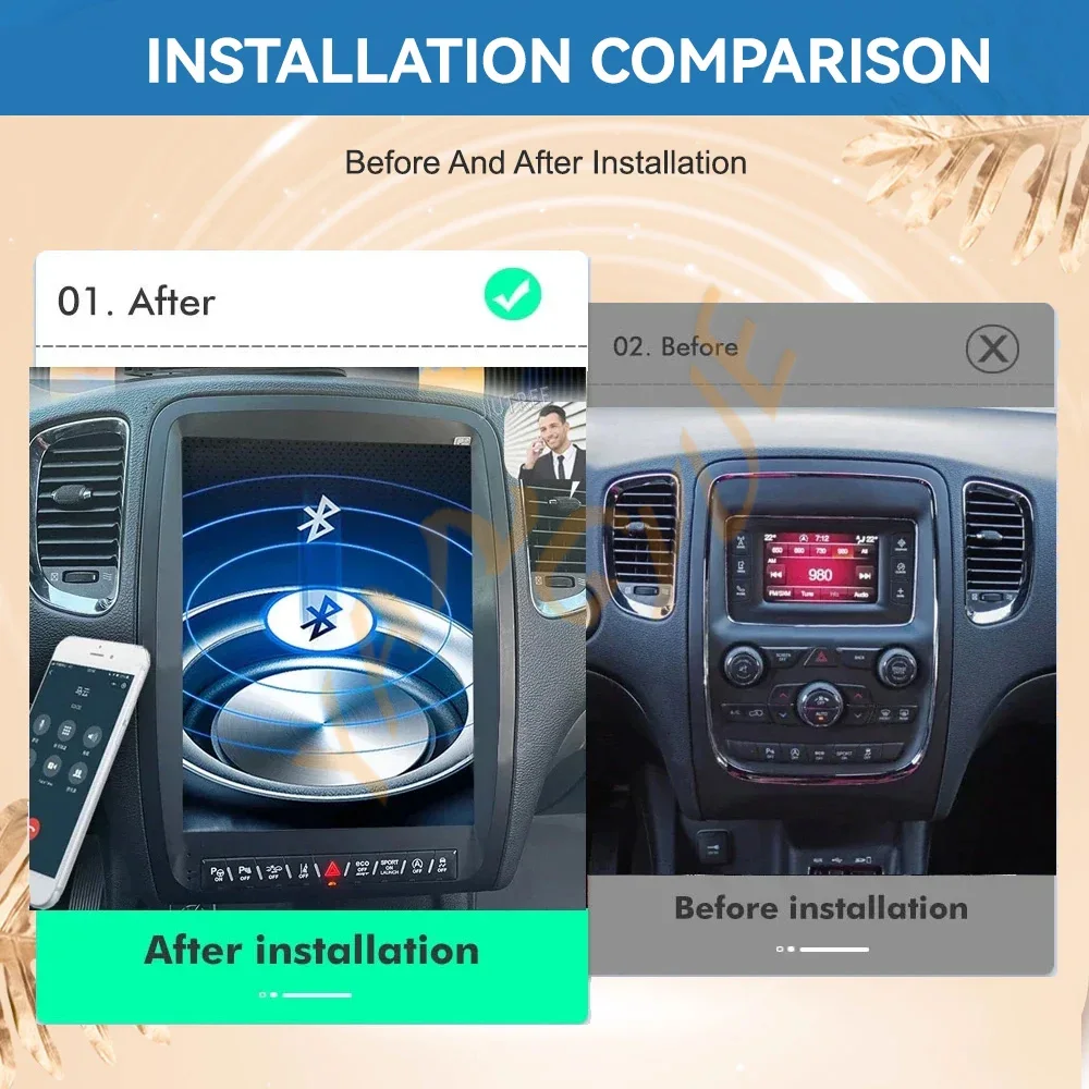 

Ugreen для Dodge Durango 2011-2020 GPS Naviga Carplay Автомобильный мультимедийный видеоплеер с экраном Android Радио Автомобильный мультимедийный DSP