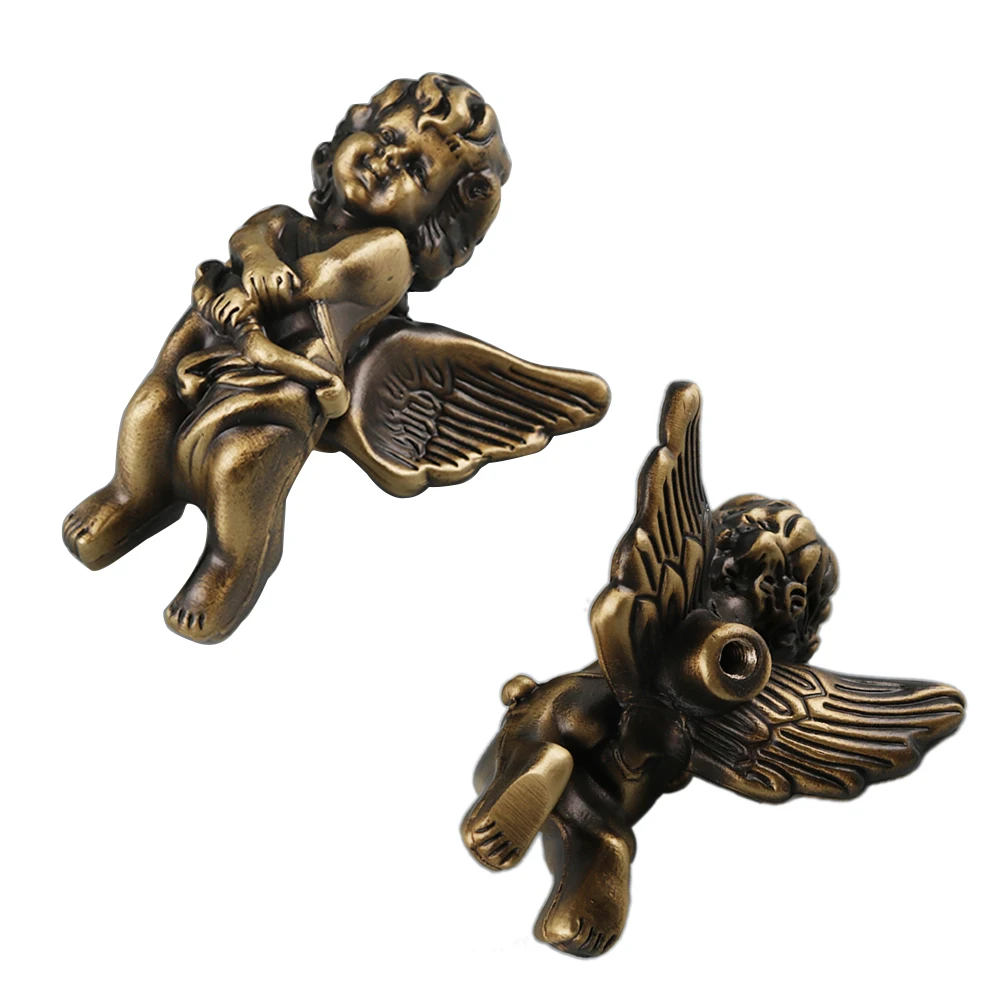 Cupid Cherub Brass Cabinet Door Knobs Home Decor Dresser Pulls Eros Nightstand Knobs Arrow Drawer Pulls Furniture Fine Hardware