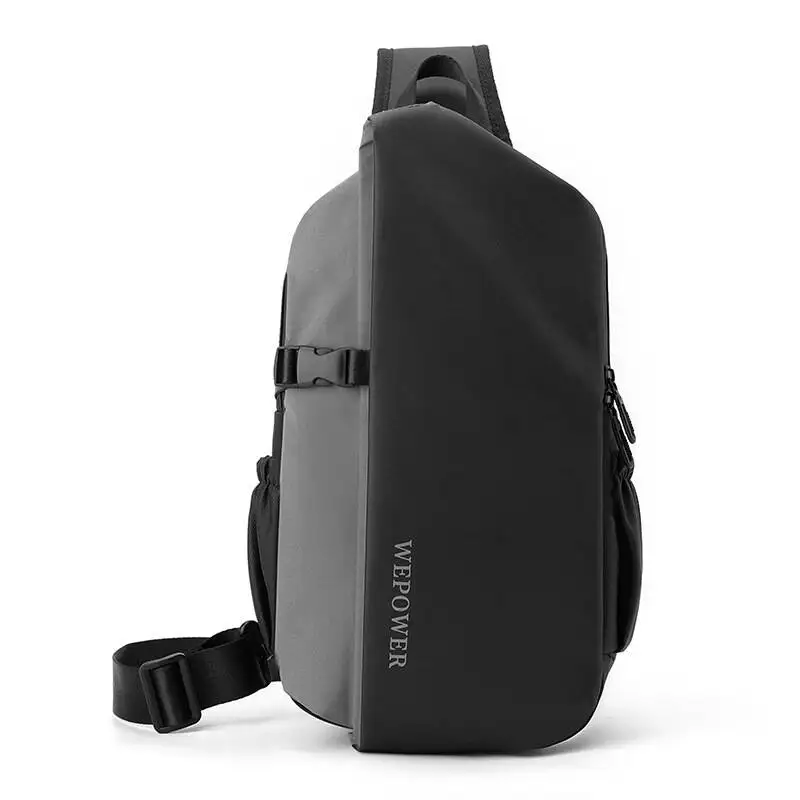 New Men's Single Shoulder Korean Version Large Capacity Trendy Cool Chest With Safety Reflective Strips Commuter Crossbody Bag