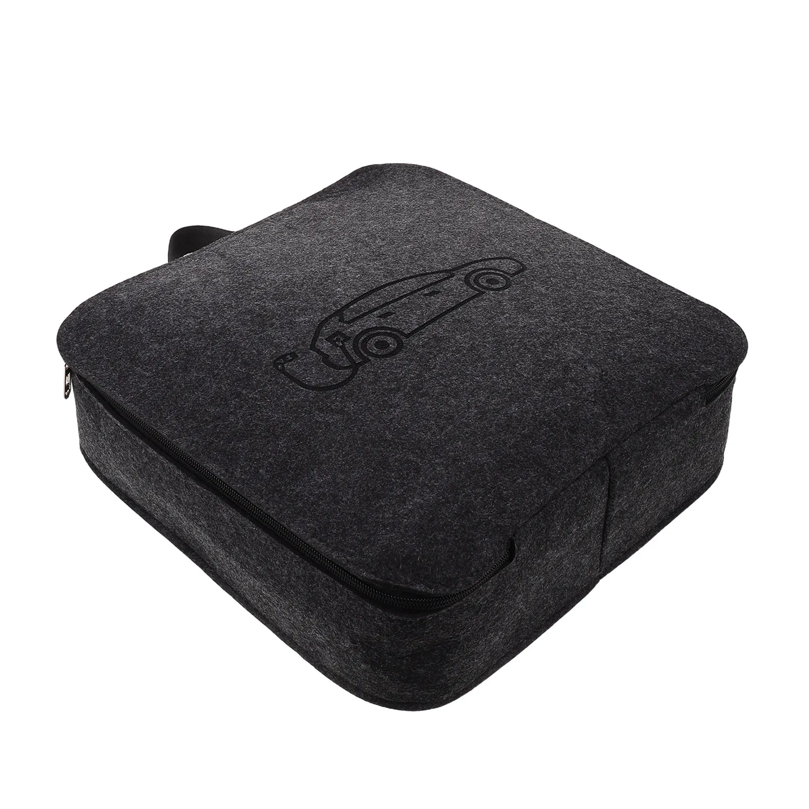 Ev Charging Cable Organizer Bag Square Felt Storage Case Portable Car Trunk Tool Organizer for Electric Vehicle Charger