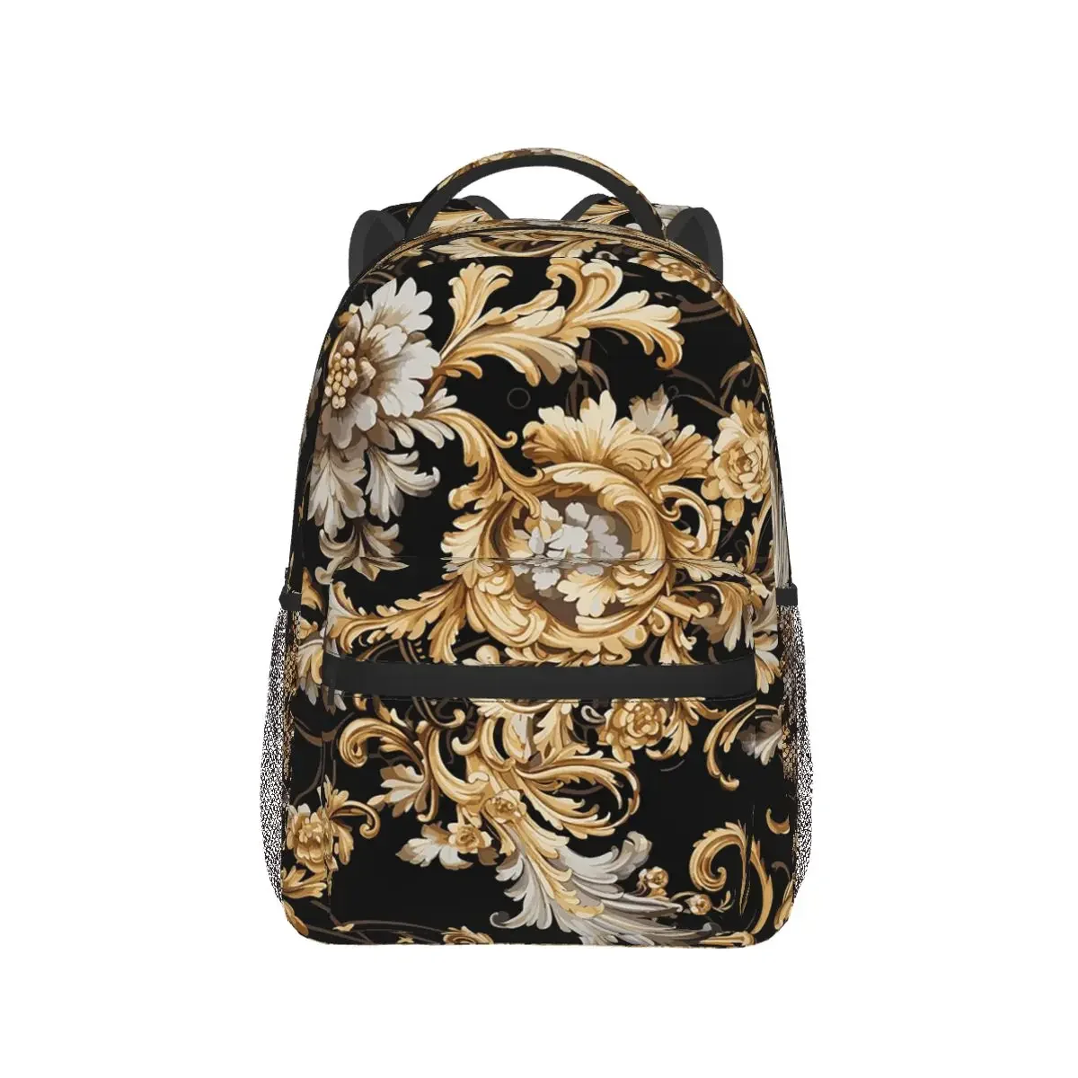 

Queen Of Absolutely Everything Gold Baroque Backpack Daypack Large Capacity Kids BookBag School Bag Shoulder Bags for Men Women