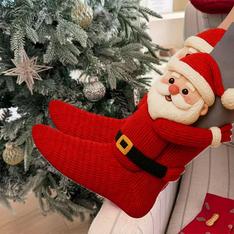 3D Cartoon Knitted Cute Animal Socks with Different Fashion Knit Warm Santa Claus Christmas stockings Floor Mid Holiday Gifts