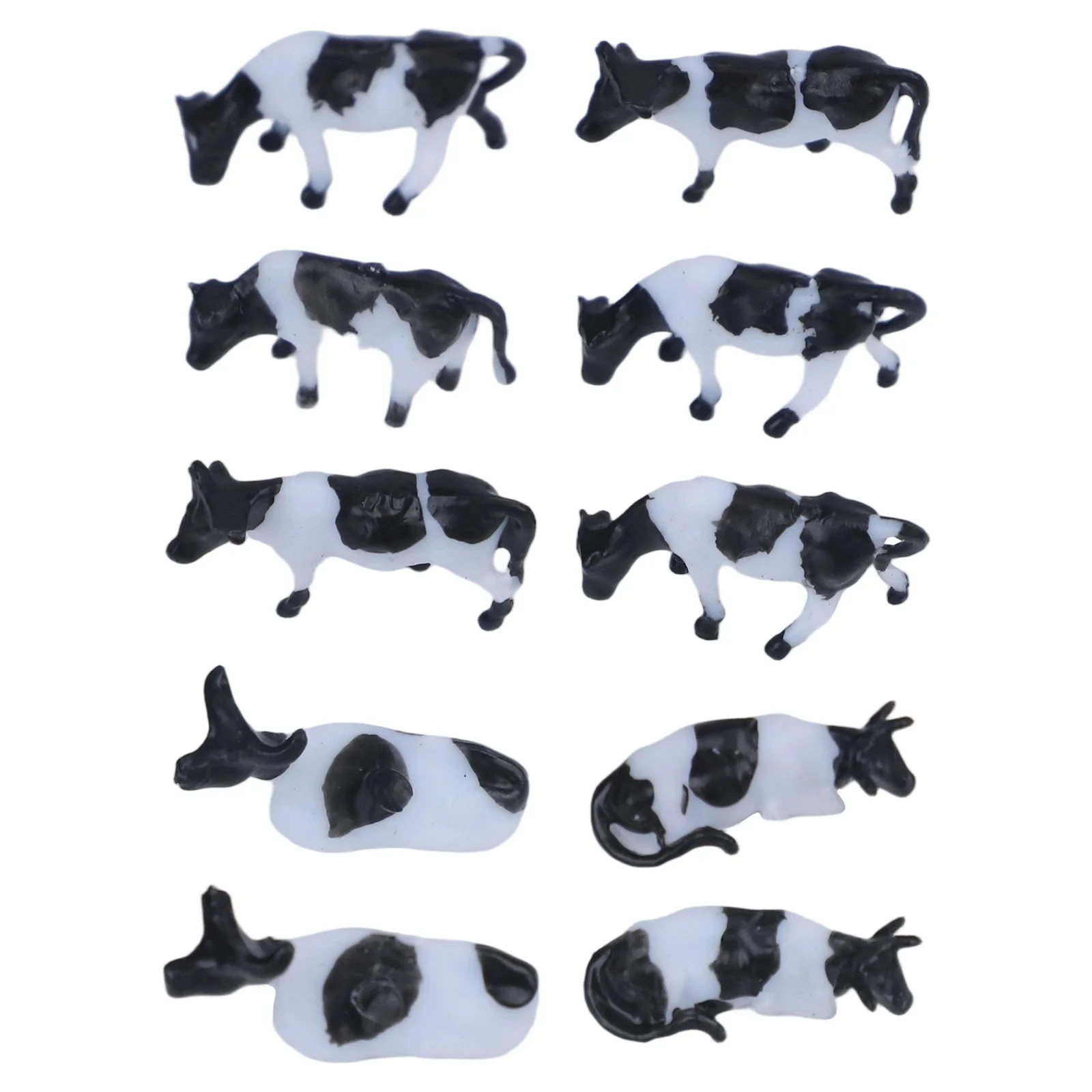 Enhance Learning Potential with 10 Realistic Model Railway Black & White Cows 1 87 Scale HO/OO Gauge Educational Aid Set of 10