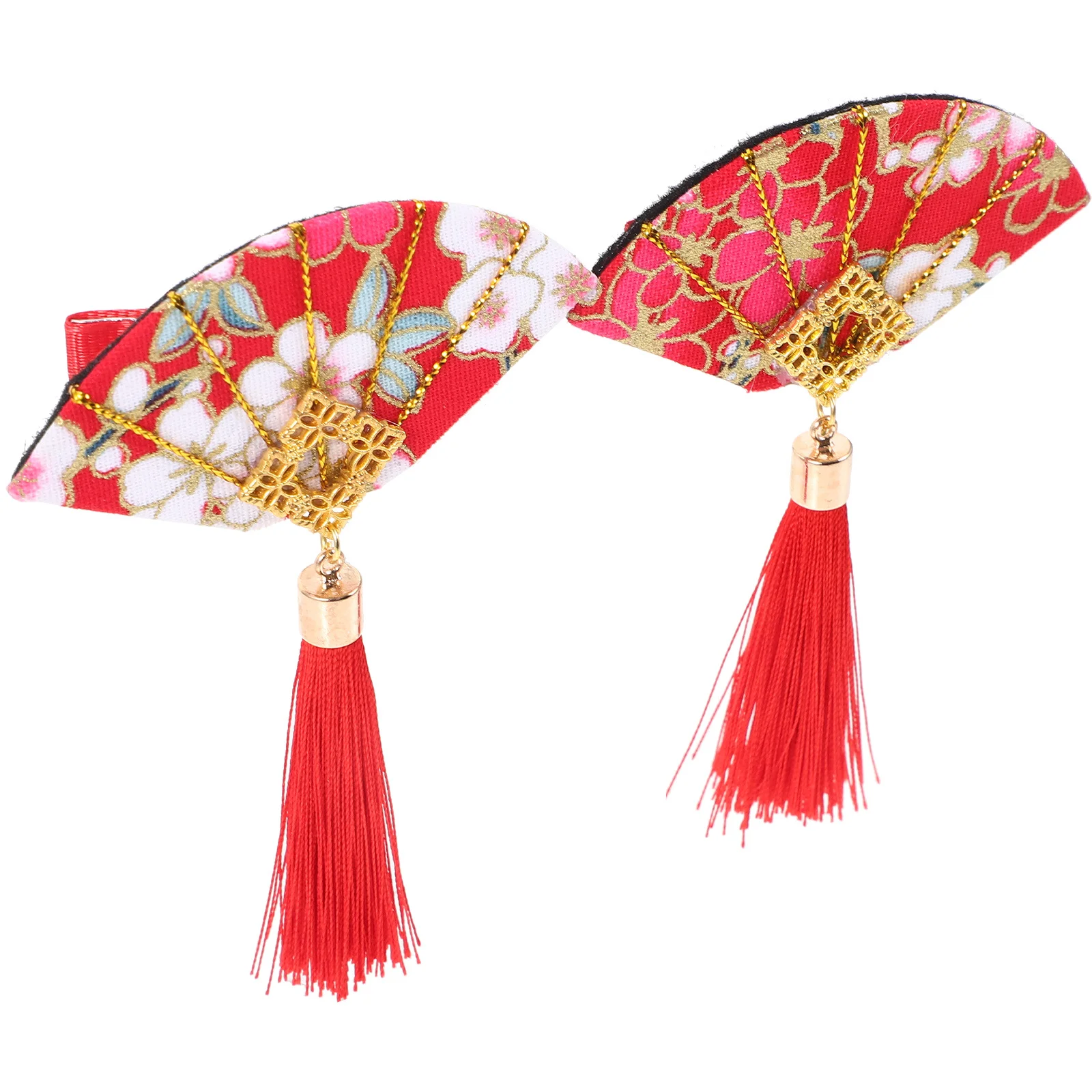 

2Pcs Fan Hair Clips Flower Tassel Long Hairpins Hair Accessories for Teen Girls Wedding Birthday Party Tassel Hairpin