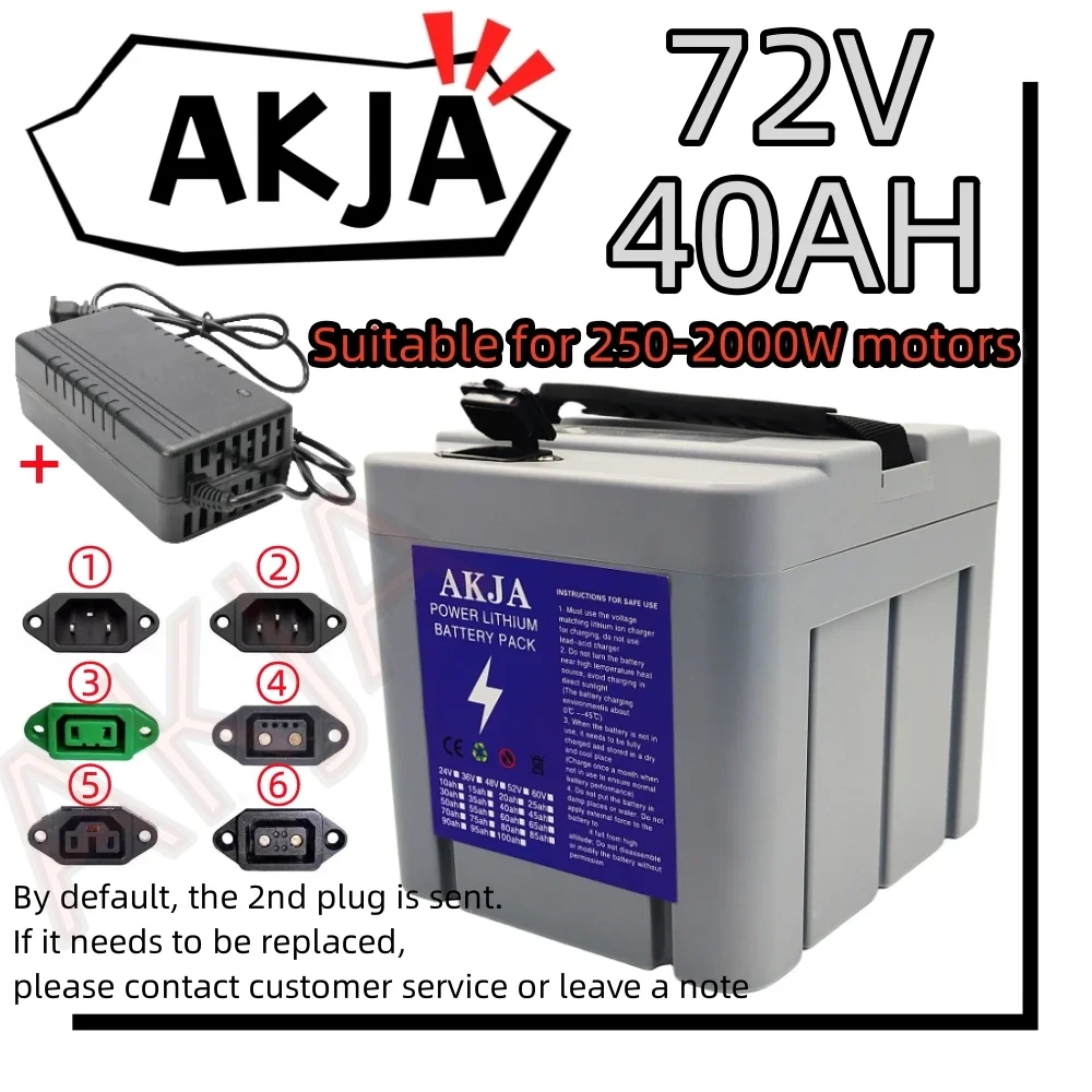 Air fast transportation New Full Capacity Power 18650 Lithium Battery 72V20ah-40ah Lithium Battery Pack Suitable for 250-2000W