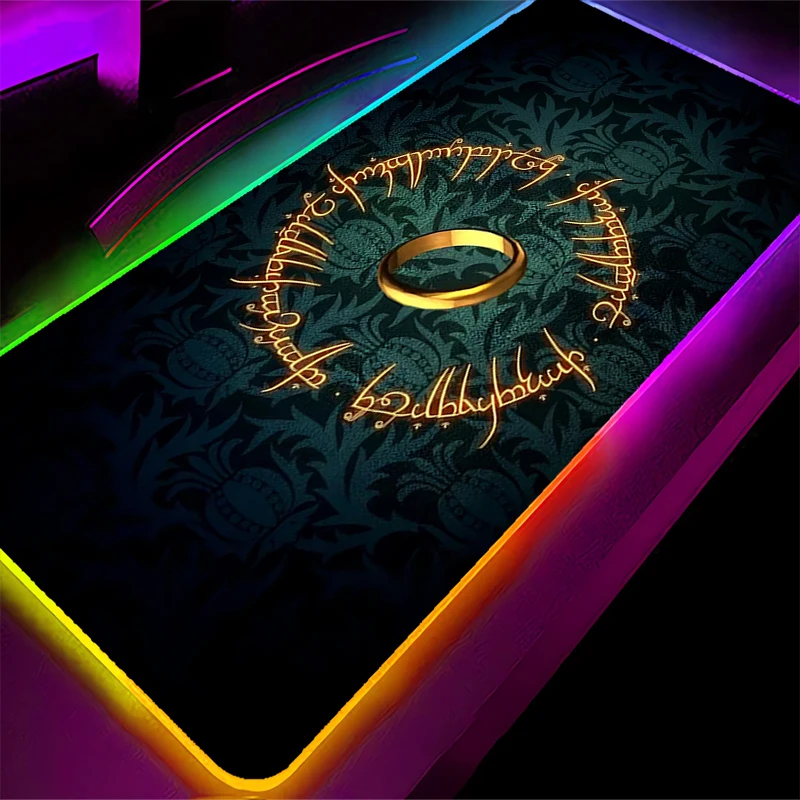 

Backlight Mouse Pad Gamer Desk Mat Computer Anime RGB Mousepad Keyboard gaming Accessories T-The Lord of the Rings Hot Mausepad
