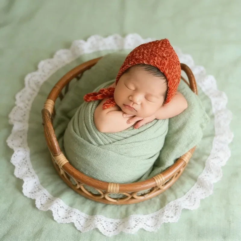 Indonesia Handmade Natural Vine Photo Bed Newborn Full Moon Prop For Infant Indoor Studio Portrait Photoshoot Styling Accessory view 6