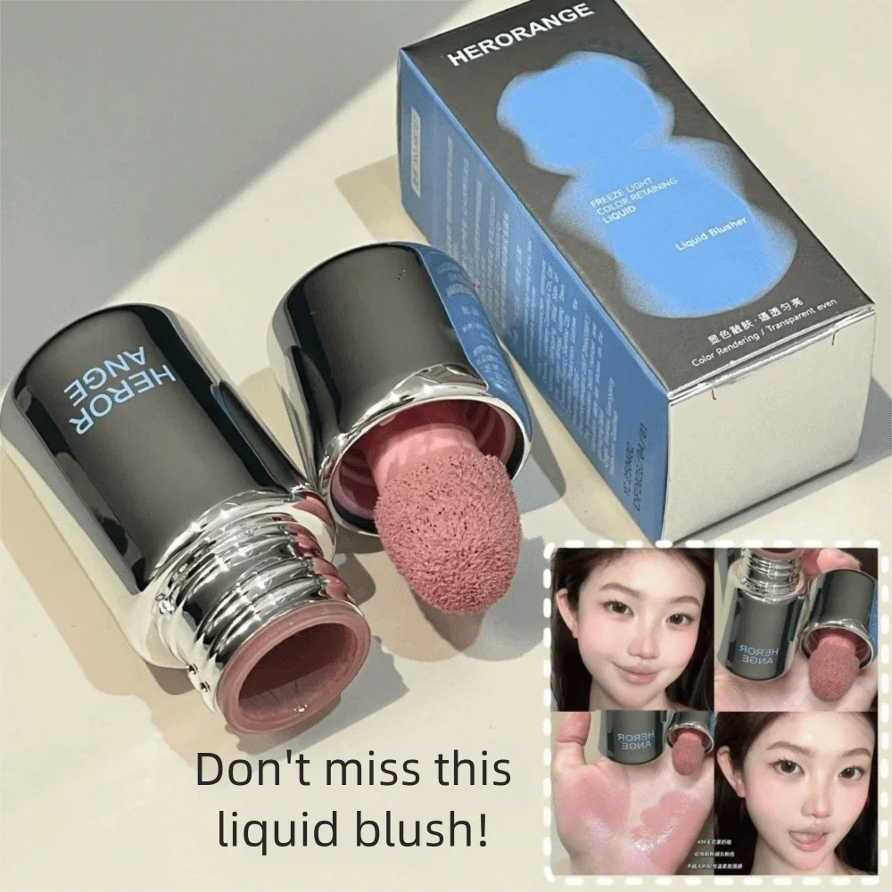 Fard liquido idratante caldo multifunzione con testa in spugna Fard color gelatina Lozione per fard a lunga durata Trucco naturale trasparente
