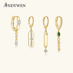 ANDYWEN 925 Sterling Silver Gold CANDY Earring Drop Earring Women Wedding Luxury Fine Jewelry 2023 Winter Good Lucky Jewelry