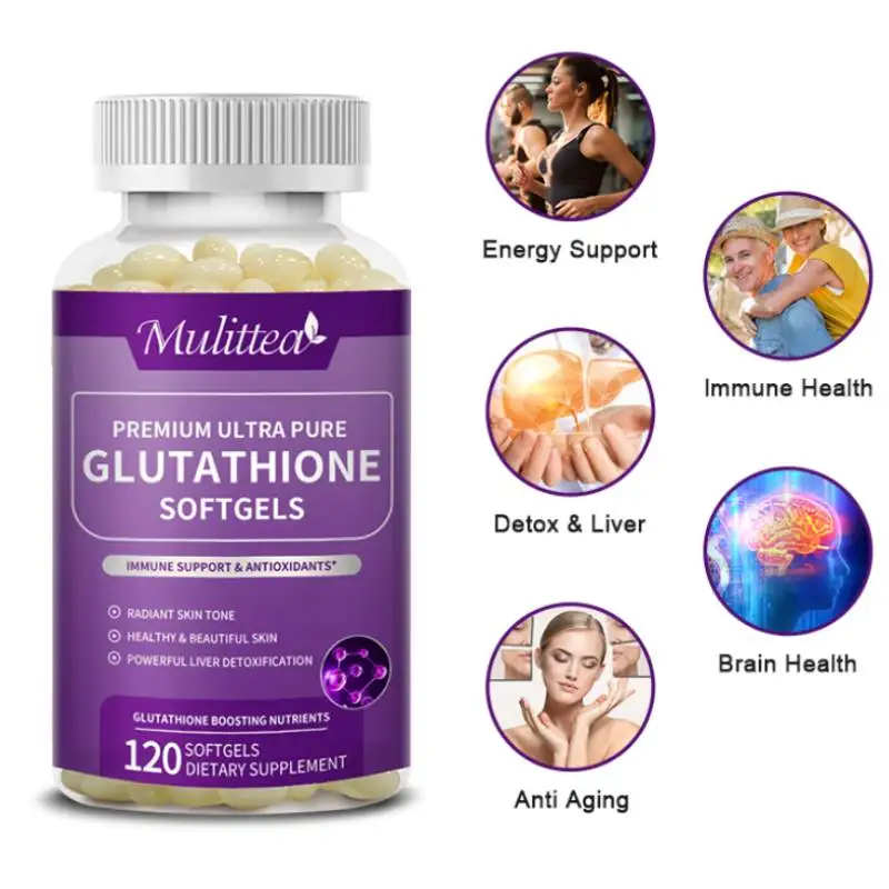 

Mulittea Glutathione Capsules For Kidney & Liver Cleansing, Detoxification & Repair, Skin Whitening Cell Growth, Immunity Health