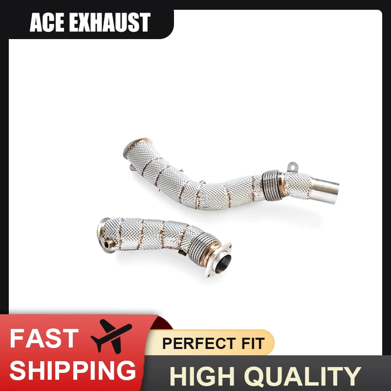 ACE Hochleistungs-Edelstahl-Downpipe für S55 F80 F82 M3 M4 F87 M2C 3.0T Hochwertige Auspuffkrümmerrohre – Detail 4