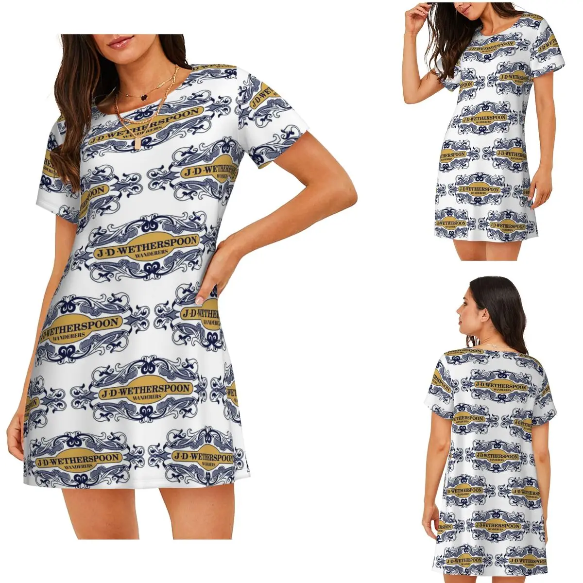 Wetherspoon Wanderers Shirt Short Sleeves Nightdress For Sleeping Sleepshirts Women Short Sleeve Nightgowns Soft Pajama Dress