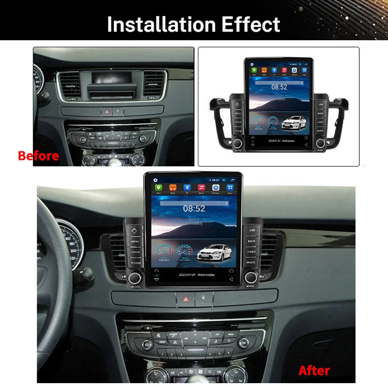 9.7 Inch Android Touch Screen Autoradio GPS Navigation Carplay Stereo Multimedia Car Radio Player for Peugeot 508 2011~2017