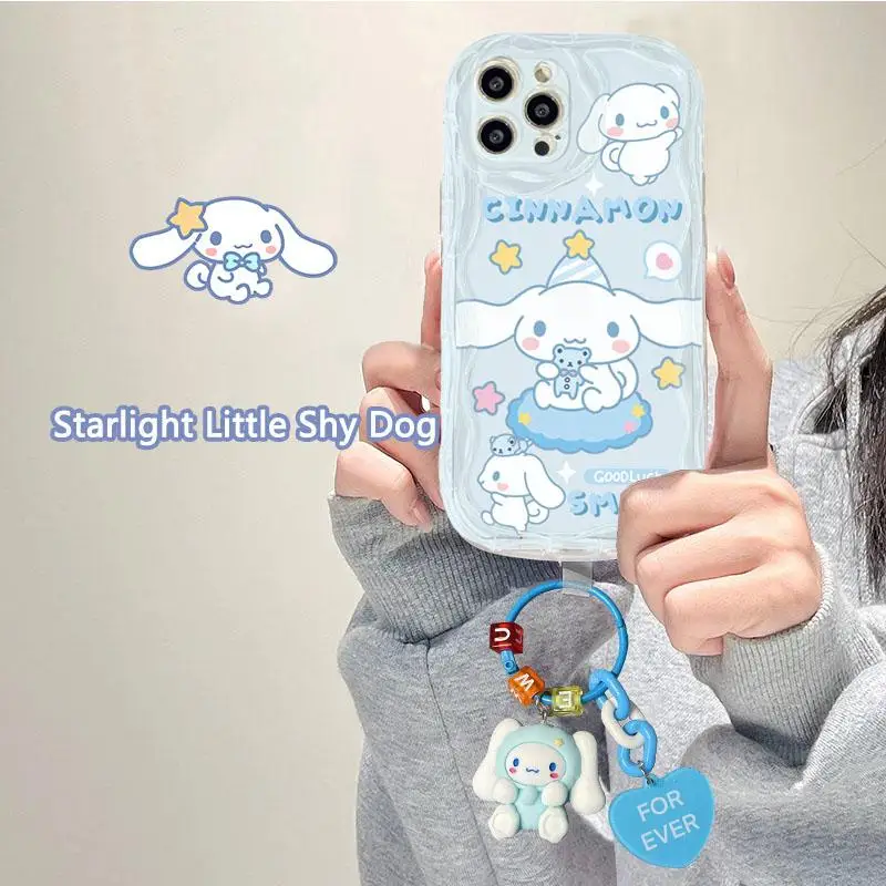 Cinnamoroll chain Case For OPPO  A3X PRO 5G A18 A17 A16 A15 A78 A79 A36 A60 A38 A72 A92 A53 A33 A31 2020 A54 A58 A57 2022 A98