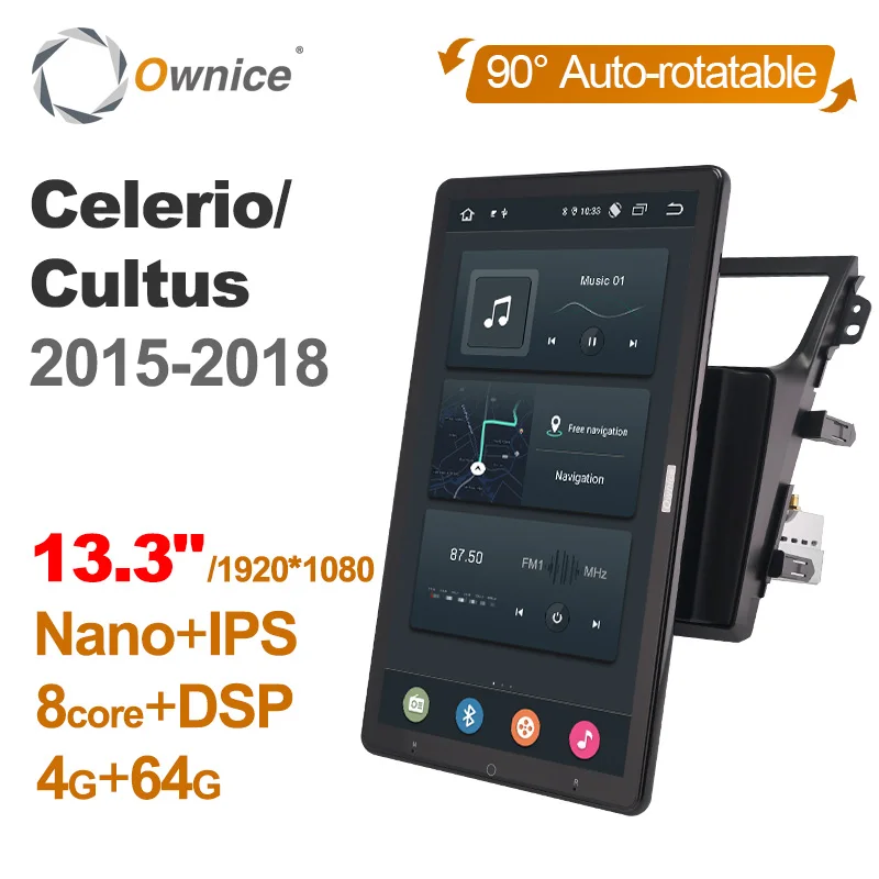 13.3 Inch Ownice 1Din Android 12.0 Car Radio 360 for SUZUKI CELERIO/CULTUS 2015-2018 GPS Auto Audio Player SPDIF 4G LTE NO DVD