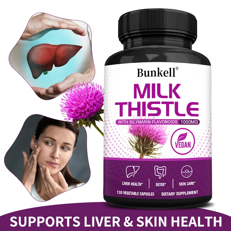 

Milk Thistle 1000 Mg - Cleansing & Restoring, Antioxidant, Liver Detox, Repair and Nourishing, Promotes Skin & Digestive Health