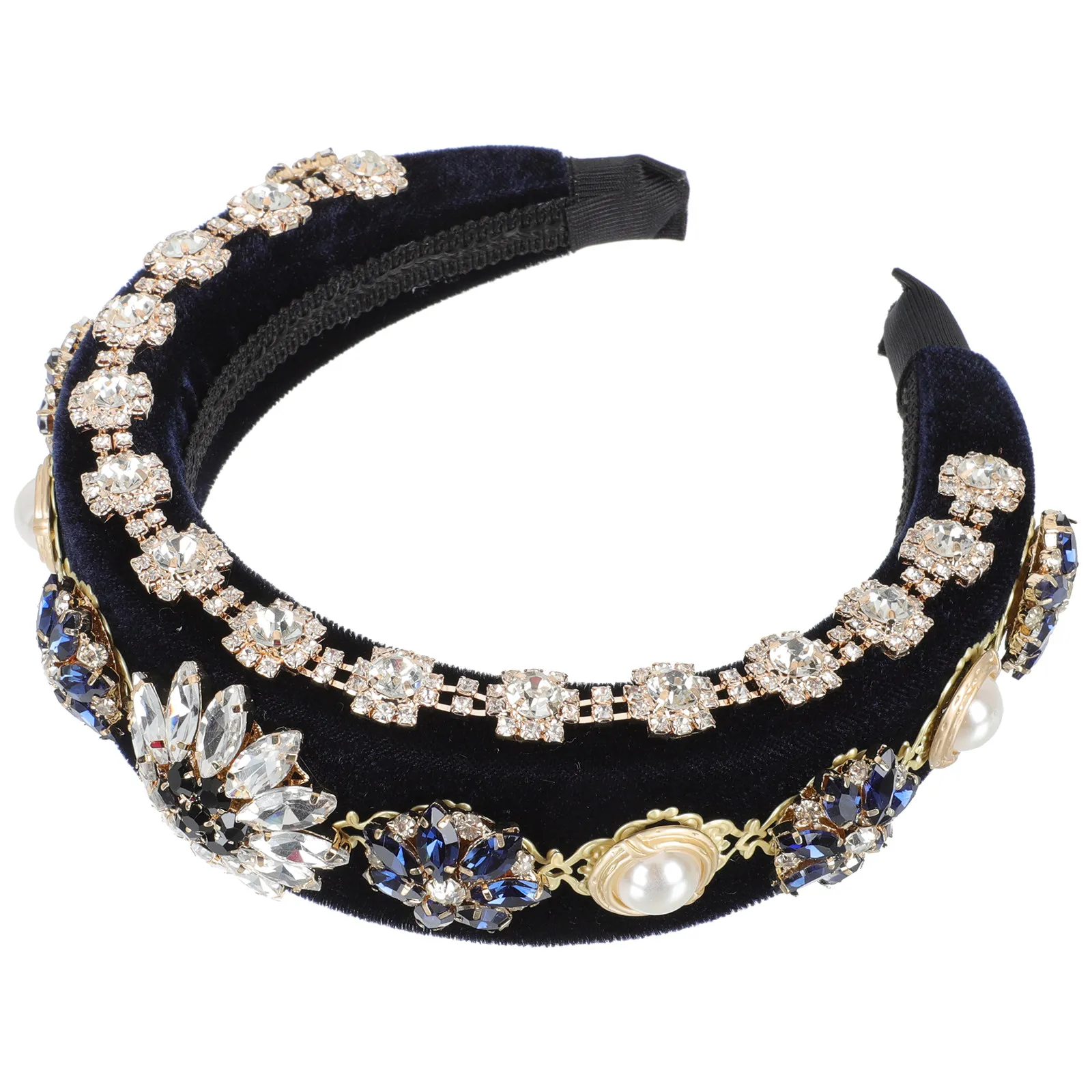 

1Pcs Baroque Style Elegant Hair Hoop for Women Diamond Decor Headband Suitable for Short Curly Wavy Hair Daily Party Travel Home