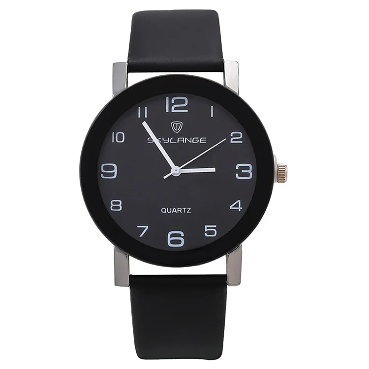 Reloj de cuarzo de cuero para hombre, cronógrafo informal de lujo, esfera redonda Simple, regalo de marca superior