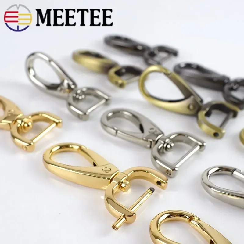 10Pcs 13-38mm Bag Strap Metal Buckles Dog Collar Hook Clasps Webbing Screw Removable Lobster Carbiner Keychain Clamp Accessories