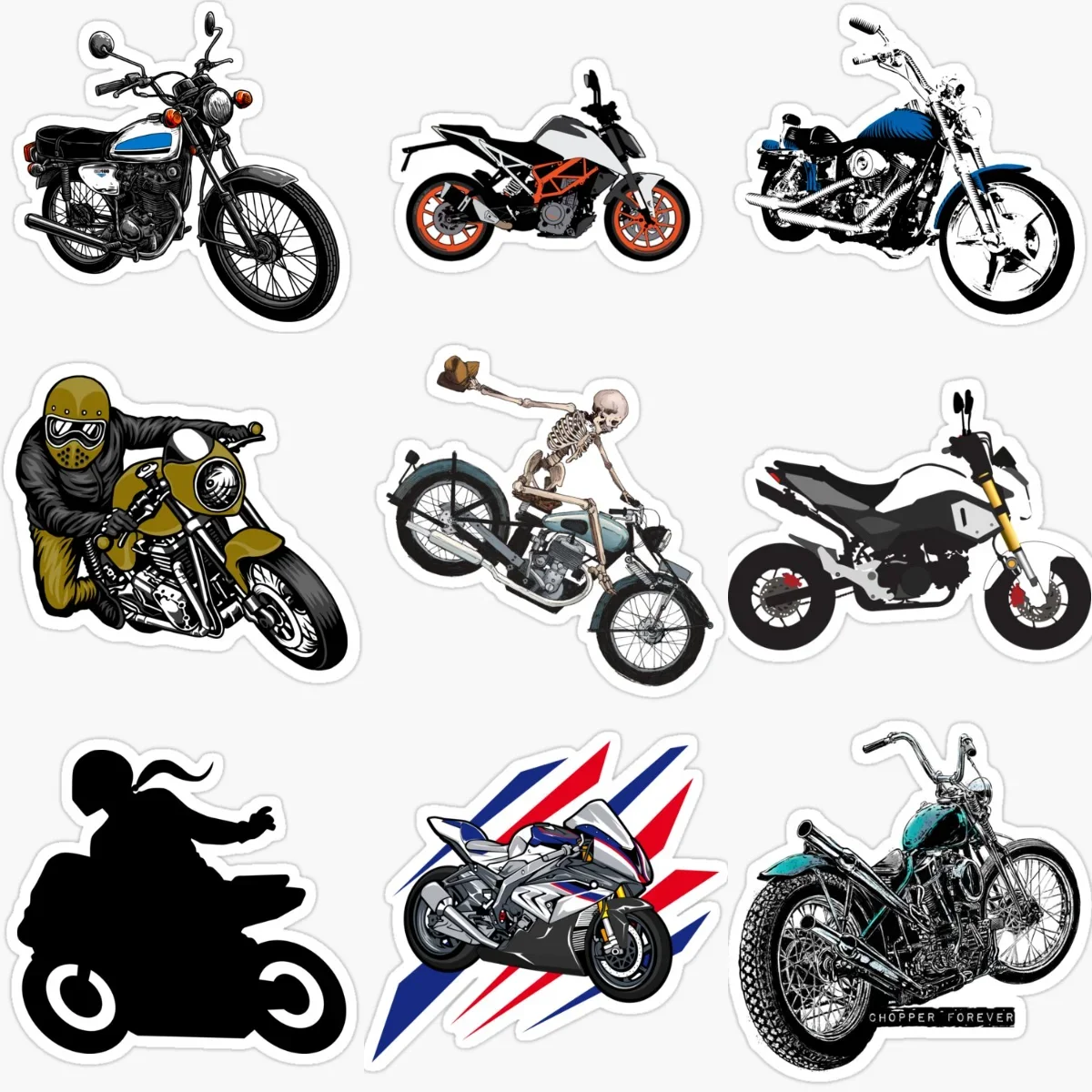 

Motorcycle Stunt Creative Personalized Sticker for Decorate Car Bicycle Off-road Window Helmet Wall Decal Accessories