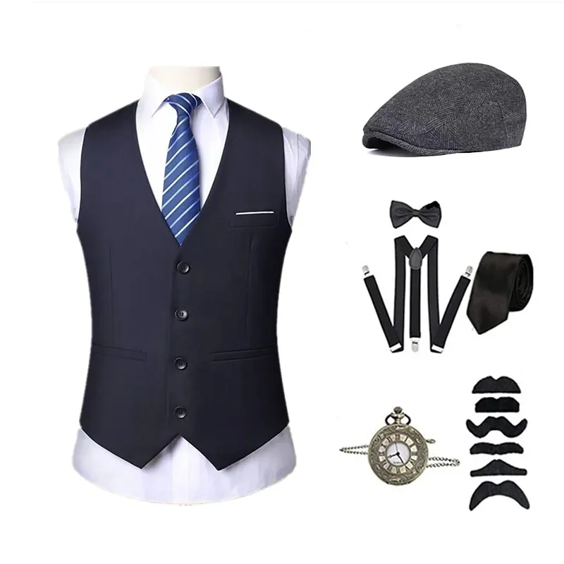 1920S Gatsby Party Set Carnival Vest Annual Meeting Stage Performance Dress Male Singer Street Dance Official Weeding Part Vest