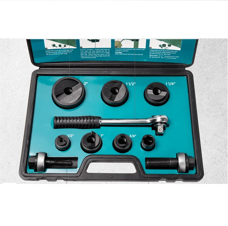 CC-60  Ground Manual Knockout Punch Kit Range 22.5 to 61.5 mm 1/2''to 2'' Stainless Steel Wrench Manual Knockout Punch Kit