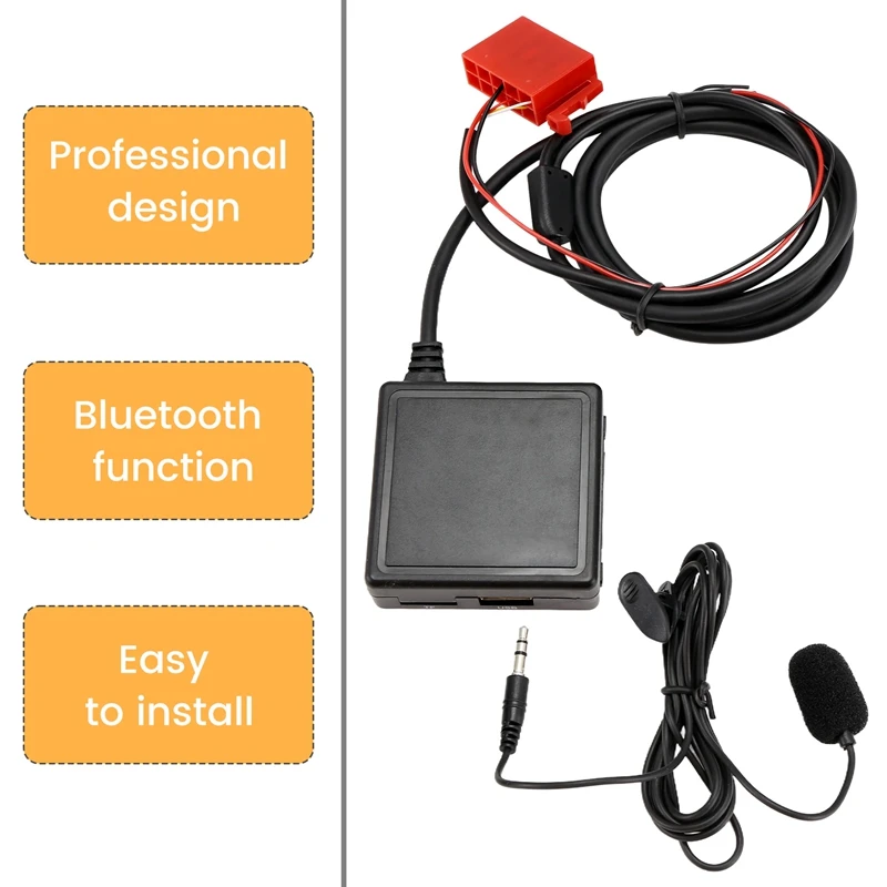 150Cm Bluetooth Adapter For Mercedes W124 W140 W210 BE2210 BE1650 Handfree USB Aux