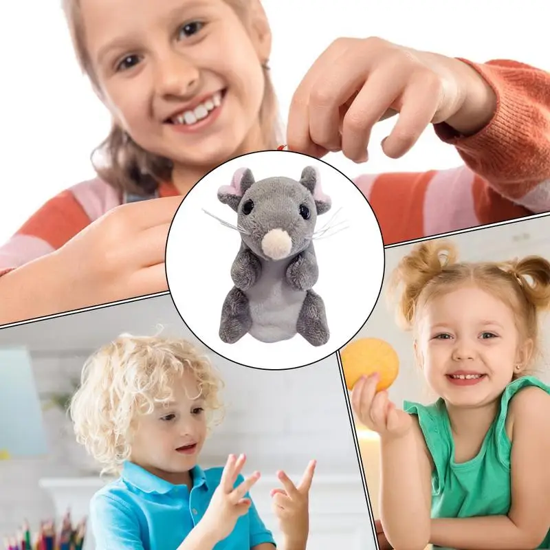 Mini Mice Finger Puppet Soft Plush Animal Finger Puppets for Kids Role Play Tell Story Cloth Doll Educational Toy Christmas Gift