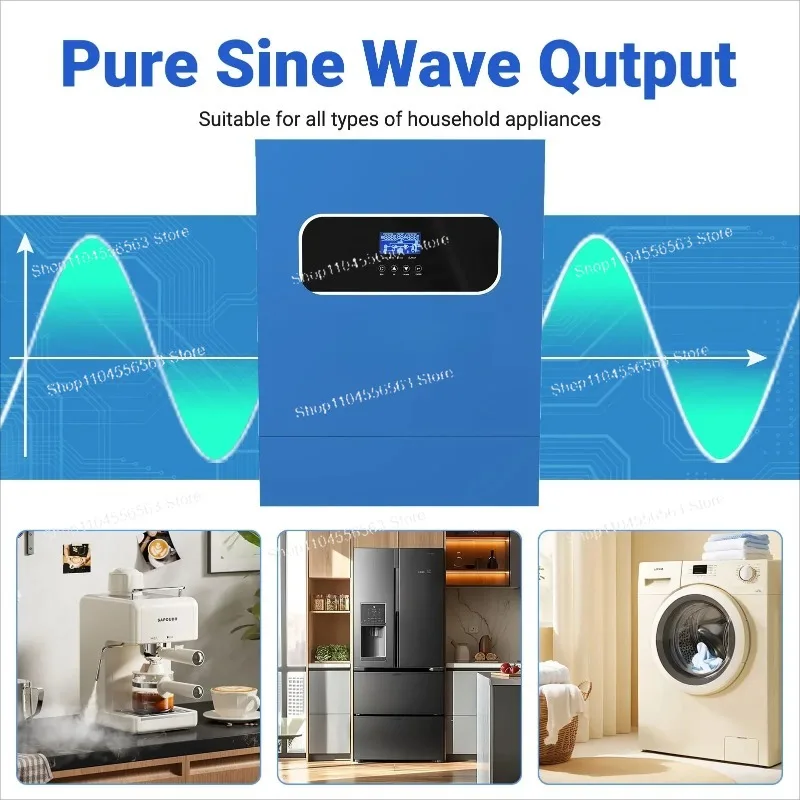 

48V 11KW/6.2KW MPPT Hybrid Solar Inverter – Dual PV 60-500V 160A On/Off Grid 230VAC