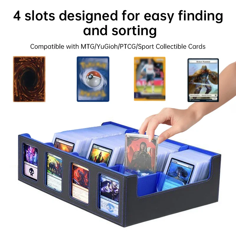 Large Capacity 3000+ Deck Card Storage Box Magnetic MTG/TCG/Magic Card Box With 24pcs  Divider Commander Trading Card Cases
