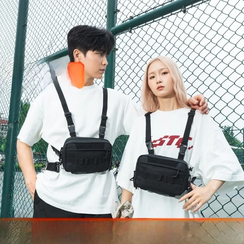 New Women's Sports Chest Bag Vest Bag Mobile Phone Bag Double Shoulder Backpack Trendy Single Shoulder Slant Bag Outdoor Cycl...