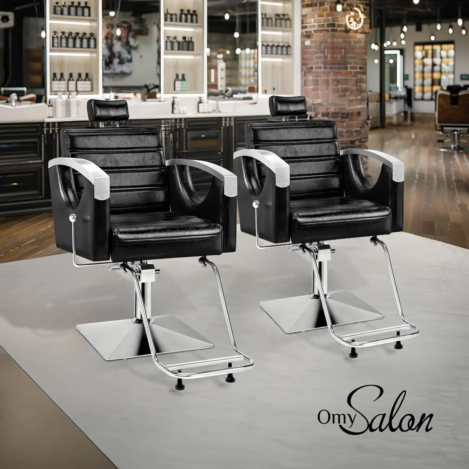 Silla con respaldo reclinable, sillas de estilista para salón, silla de barbero hidráulica, silla de pelo resistente