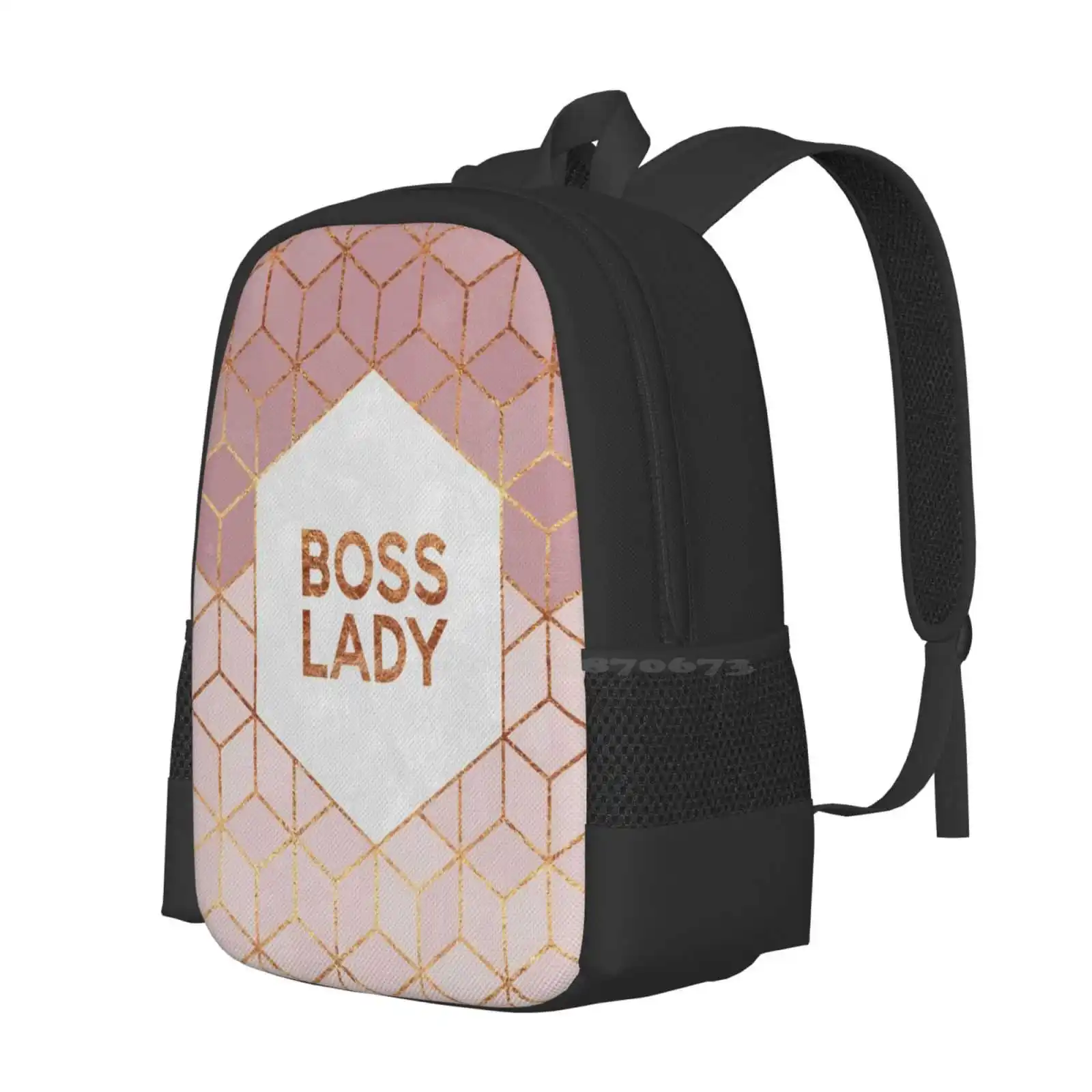 BodiLady-Sac à dos pour étudiant, sac de voyage pour ordinateur portable, bosslady girlboss, bodPink girly, texte féminin, GROVopography