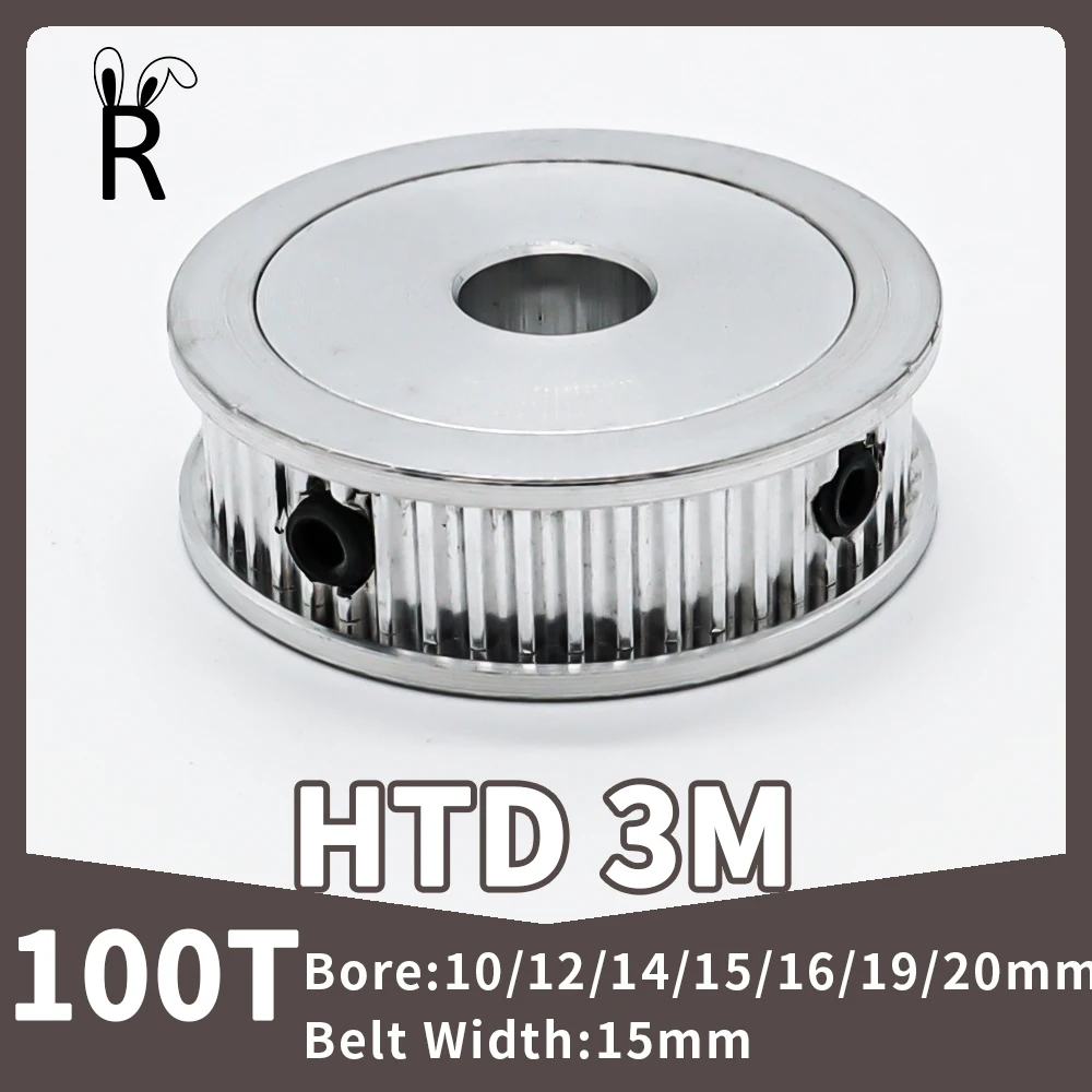 

100Teeth HTD 3M Timing Pulley Synchronous Wheels Bore 10/12/14/15/16/19/20mm Belt Pulley 3M Width 15mm Pulley Wheels HTD3M 100T