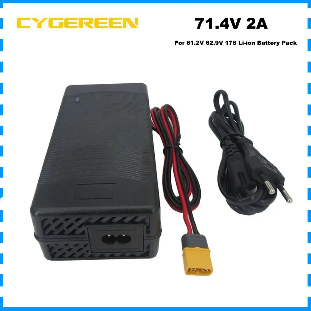 

71.4V 2A Li-ion Charger 61.2V 62.9V 17S Li ion Lithium Battery Energy Storage Charger XT60