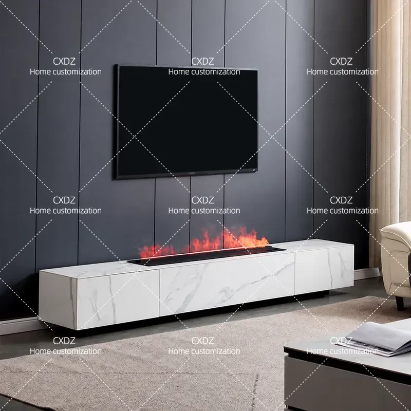 3D Atomizing Fireplace Embedded Rock Panel TV Cabinet Integrated Humidifier Decorative Furnace Core Simulation Flame Living