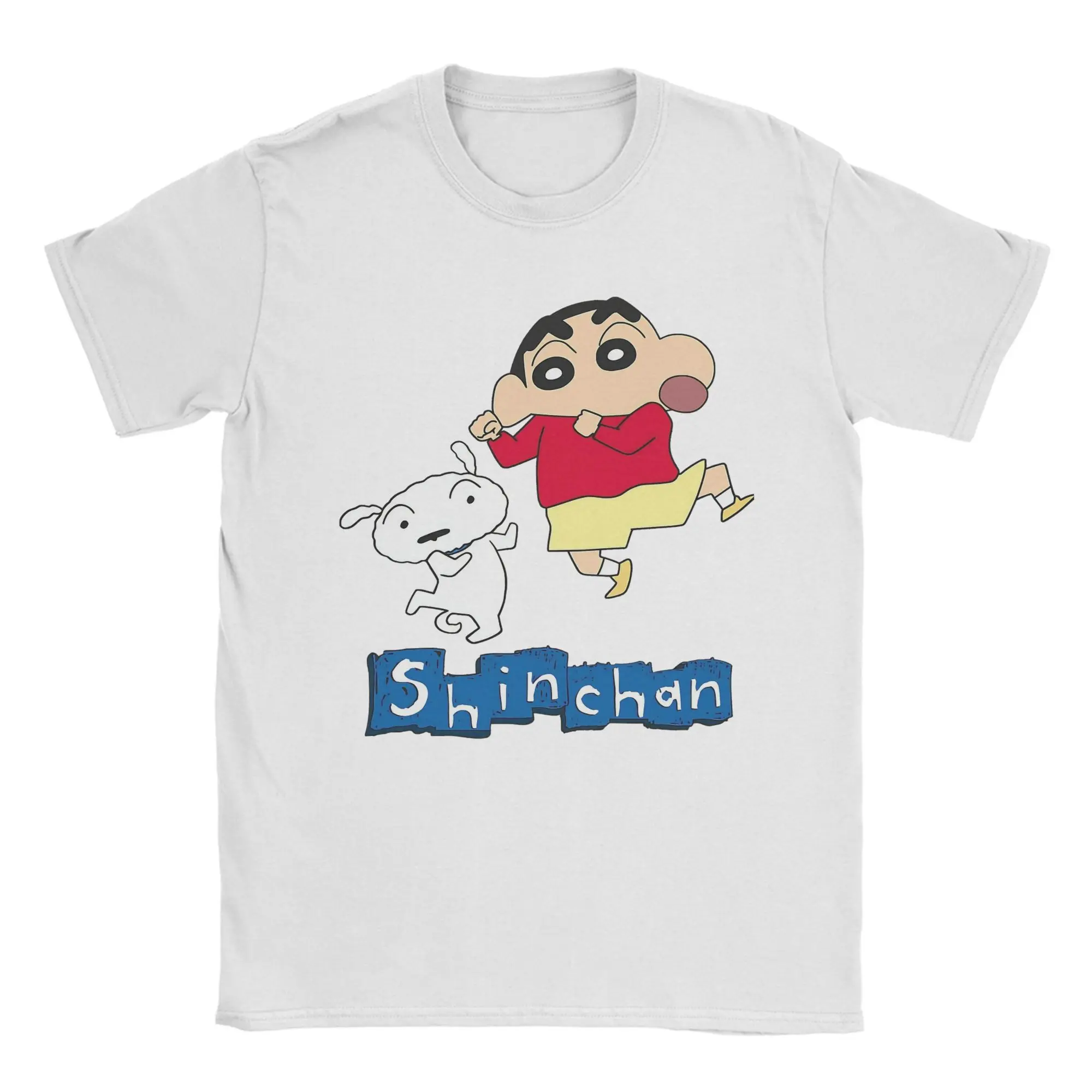 Crayon Shin chan Anime Retro Cartoon Family T Shirts for Men Women Pure Cotton T-Shirts Crew Neck  Tee Shirt Short Sleeve Tops