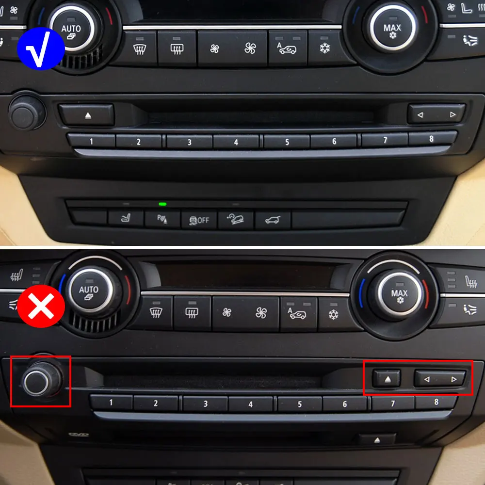 Image 7: Capuchon de commande pour lecteur CD multimédia, Console de tableau de bord avant de voiture, clé à bouton numérique pour BMW X5 X6 E70 E71 E72 2007 – 2013 65129228176