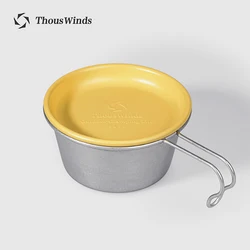 Thous Winds Portable Camping Dishes, Retro Outdoor Tableware, Stainless Steel Saucer, Picnic Cookware, Camping Supplies